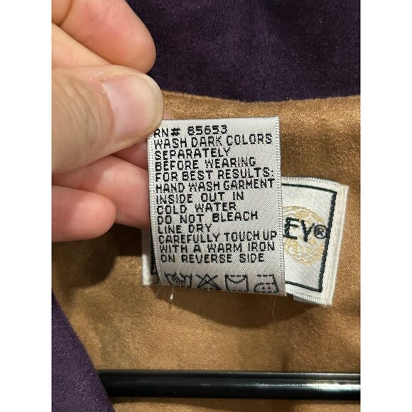 Vintage Napa Valley Patchwork Button Front Jacket Tan Purple Sz 3X Cottagecore - Picture 7 of 9